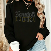 Transfer Rhinestone Custom Baseball Mom, Transfer Rhinestone Hot-fix, Motif Rhinestone untuk Kaos