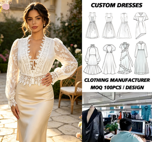 Elegante Blusa Larga de Encaje para Mujer con Cuello en V y Capa Transparente de Manga Larga - Product Image 1