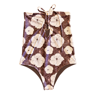 Shangshan OEM per bambine senza maniche costumi da bagno stampa hawaiana personalizzato con cinturino Micro per bambini Bikini intero - Product Image 4