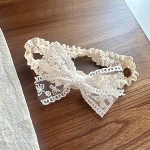 Bandeau en dentelle pour bébé, bandeau à nœud floral pour nouveau-nés filles, accessoires capillaires doux, élastiques et respirants, ne blesse pas la peau, accessoires photo - Product Image 6