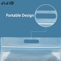 Sac alimentaire personnalisé JIJID, pochette à fond plat avec fermeture éclair, poignée, sac en plastique pour aliments, noix, stockage, sac transparent avec fermeture éclair, auto-scellant, givré