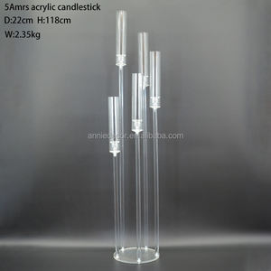 Candelabro Moderno a 5 Bracci in Vetro Acrilico Trasparente Portacandele Decorativo Centrotavola per Matrimoni Feste ed <span class=keywords><strong>Eventi</strong></span> - Product Image 4