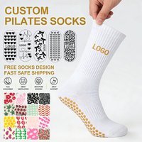 Chaussettes antidérapantes pour femmes, design d'usine, pour le sport, le ballet, la barre, le yoga, le pilates, avec logo, en coton, personnalisables