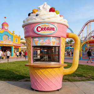 บูธขายไอศกรีมเคลื่อนที่ ดีไซน์ถ้วยไอศกรีม <span class=keywords><strong>บ้าน</strong></span>ขนาดเล็กธีมขนมหวาน สร้างสรรค์เป็นศาลาอาหาร ขาย - Product Image 1