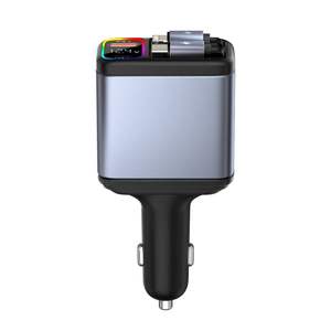 <span class=keywords><strong>Chargeur</strong></span> de voiture rétractable USB Type C 4-en-1 portable 120W PD à charge rapide avec câbles pour ordinateur portable - Product Image 4