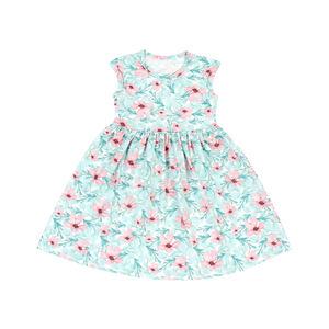 Vestido Casual sin Mangas para Niñas, Modelo BQA-188, 95% Poliéster, 5% Elastano, Color Rosa Floral, Estilo Línea A, Elástico - Product Image 5