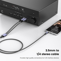 Cable de Instrumento para Guitarra TRS de 6.35 mm (1/4 de Pulgada) con Conector de Metal Chapado en Oro de 24K de Alta Calidad Personalizado de Fábrica