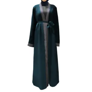 Custom Best Selling Arabic Supplier Full open Long Sleeve Ladies Islamic Clothing Abaya Muslim Women Dress