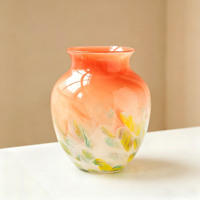 Vase en verre dégradé, artisanal, nouveau style chinois, décoratif pour la maison et le bureau, cadeau unique pour les amateurs de plantes