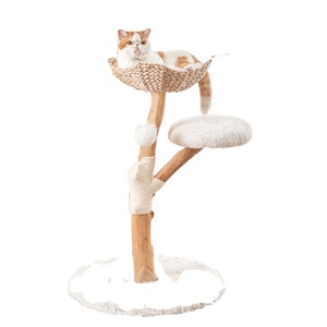 Casa para Gatos de Madera Natural Sólida, Ecológica y de Lujo, con Diseño de Nido Tejido, Personalizable en Color - Product Image 1