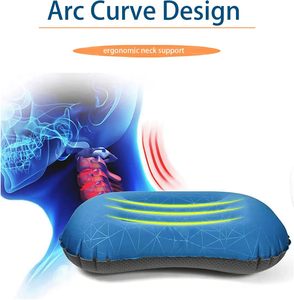 Low MOQ Relaxing New Design Inflatable Sleeping Gear Comfortable Crescent Anti-Slip Travel <strong>Pillow</strong> for Camping and Backpacking - Product Image 5