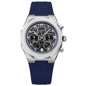 Reloj Deportivo de Cuarzo 2025, Cronógrafo de Acero Inoxidable para Hombre, con Logotipo Personalizado, Esfera Esqueleto con Números Árabes, Correa de Goma, Resistente al Agua - Product Image 3