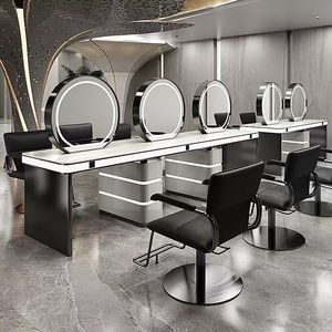 Barber Shop New Arrival Hair Salon <b>Mirror</b> with Marble <b>Table</b> Hair Salon <b>Mirror</b> Stand Single-sided or Double-sided <b>Mirror</b> - Product Image 2