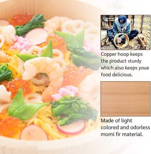 Japonais bambou bois sushi oke riz bol à mélanger barils grand sushi outils <span class=keywords><strong>hangiri</strong></span> avec couvercle - Product Image 4