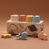 Multifunctional बाँधना खुफिया कार लकड़ी संज्ञानात्मक खिलौना बच्चे शैक्षिक सीखने खिलौने
