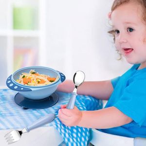 Dễ thương Toddler đồ dùng 304 thép không gỉ trẻ em bé thiết lập dao kéo an toàn trẻ em muỗng và nĩa - Product Image 4