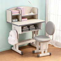 Ensemble bureau et chaise ergonomiques en bois pour enfants, réglables en hauteur avec rangement, robustes, pour chambre d'enfant, directement de l'usine