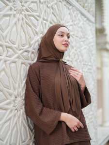 Hiyab de Jersey Elástico en Oferta, Talla Grande, Diseño Árabe Musulmán para Mujer, Material de Algodón de Malasia, Dubai - Product Image 6