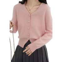 OEM pour client américain pull en cachemire automne/hiver col en V 100% cardigan en cachemire pull d'extérieur décontracté en tricot pour femmes