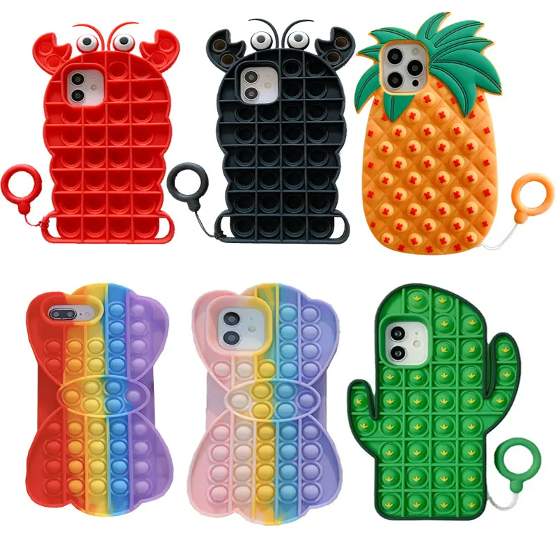 BOORUI new designer fidget toy cover for iphone xr case liquid silicone cute sleeve case for iphone 11 pro