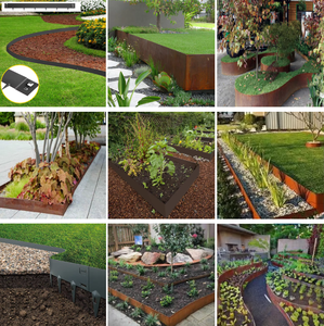 Borde de Jardín de Acero Corten Estilo Art Deco, Resistente a la Intemperie, Fácil de Instalar, para Paisajismo y Jardín - Product Image 4