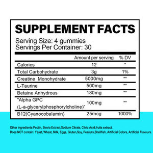 Integratore per lo Sviluppo Muscolare con Creatina Monoidrato in Gommose a Marchio Privato, Supplemento per il Potenziamento Maschile, Integratori per Palestra e Bodybuilding - Product Image 2
