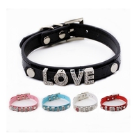 Collier pour chien en PET avec lettres de l'alphabet à glisser, strass, personnalisable, DIY