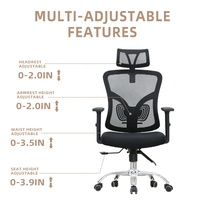 Chaise de bureau exécutive moderne à dossier haut, meilleure chaise de bureau ergonomique en maille avec appui-tête