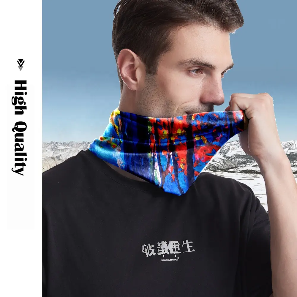 OEM Logo customized brushed upf50 breathable polyester neck tube scarf bandana