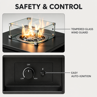 Brasero carré en aluminium personnalisable, résistant à la rouille, résistant aux intempéries, table de feu extérieure avec rangement dissimulé pour réservoir de propane