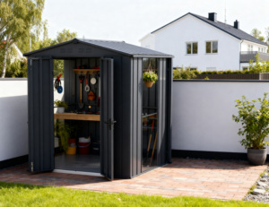 Nouveau design d'<span class=keywords><strong>abri</strong></span> de <span class=keywords><strong>jardin</strong></span> préfabriqué en métal avec fenêtre latérale transparente - Product Image 5