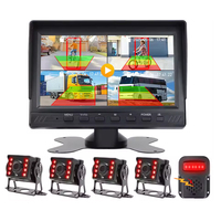 Sistema de Monitoreo Inteligente de Punto Ciego con Pantalla Táctil de 7 Pulgadas y 4 Canales, Cámaras Traseras IR BSD, Alarma, Grabadora DVR para Camiones, Autobuses y Automóviles