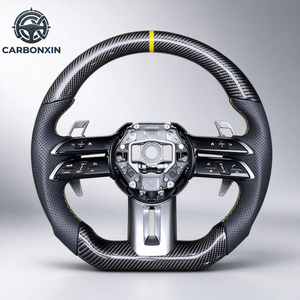 Volant sport de luxe classique Mercedes-Benz de qualité OEM avec LED, en fibre de carbone forgée et cuir, pour GLC/GLE/CLS/GT - Product Image 1