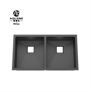 Évier de cuisine en acier inoxydable fait à la main 78*45 CM Double bol avec égouttoir Bol unique Finition brossée Caractéristiques Robinet - Product Image 4