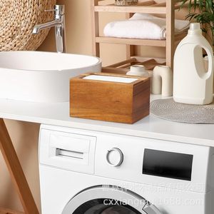 Wooden <b>Tissue</b> Box Solid Wood Retro <b>Color</b> For Living Room And Bathroom - Product Image 4