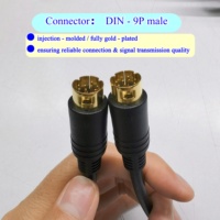Kunden spezifischer Kabelbaum 1M 2M 3M 9 PIN DIN-Stecker Vergoldeter Mini-DIN-Stecker Kabelbaum für die Elektronik