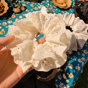 Corbata de pelo elástica de seda satinada para niñas de estilo europeo y americano con lazo francés, accesorios para niños, diademas - Product Image 1