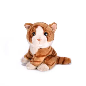 仿真猫毛绒玩具栩栩如生填充动物玩具软猫娃娃Peluche动物毛绒娃娃小猫多图案圣诞节