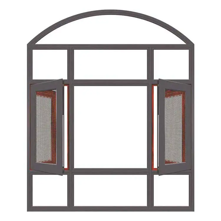 New Products Latest Designs Double Glazed Windows Double Glazed Aluminum French Windows With Grille Design