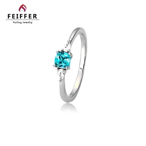 Bague Paraiba en argent Sterling 925 avec pierre verte et Tourmaline bleue verdâtre