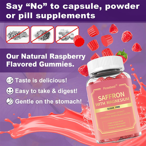 โรสเบสท์ รสราสเบอร์รี่ธรรมชาติ ปราศจากน้ำตาล 8 in 1 อาหารเสริมกัมมี่ซัฟฟรอนแมกนีเซียม ผสมโรดิโอลา โรเซีย และโรสแมรี่ - Product Image 5