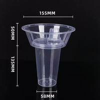 Bol à collation et récipient à boisson en PP de qualité alimentaire transparent blanc noir de 155 mm-500 ml/650 ml avec couvercles Marque HTX pour la nourriture de rue Tacos au poulet