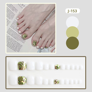 Cosyleaf - Uñas Postizas de Color Verde Blanco, Uñas Artificiales de Cobertura Completa, Uñas de Color Sólido - Product Image 1
