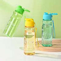 Bouteille d'eau transparente portable, gourde de sport pour boire, outils de cuisine, bouteille d'eau pour l'école, la gym, les voyages, pour fille et garçon