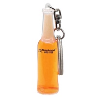 Porte-clés personnalisé en acrylique avec liquide flottant, motif bière, vin, verre, bouteille, eau