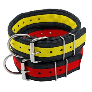 The Collar Heavy-Duty Durable 4-Layer Nylon Webbing Collar Personalized Breakaway Metal Dog Chain For Pitbull Yard Dog With Solid Pattern