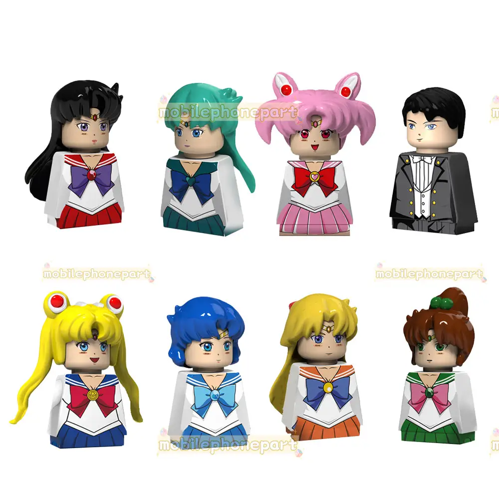 PG8156 Sailor Moon Japón dibujos animados Anime Ami Heino Rei Kino Makoto Chibi Anime figura de bloques de construcción juguete de plástico