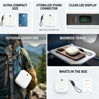 Banco de Energía Portátil Inalámbrico de Alta Capacidad de 22.5W y 10000mAh con Carga Rápida y Ligero para Camping