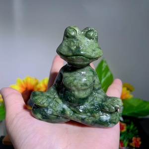 Estatua de Rana de Yoga Tallada en Jade Xiuyan Natural al por Mayor, Figura de Rana para Meditación, Sanación de <span class=keywords><strong>Chakras</strong></span>, Decoración de Escritorio, Regalo de Cristal - Product Image 3