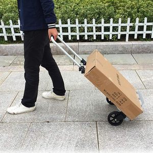 Carrello Pieghevole in Alluminio 38x34x96 Cm Capacità 45 Kg Manico Telescopico 2 Ruote Carrello da Campeggio - Product Image 6